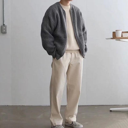 Elarova | Stehkragen Strickjacke für Herren | Warmer und stilvoller Pullover