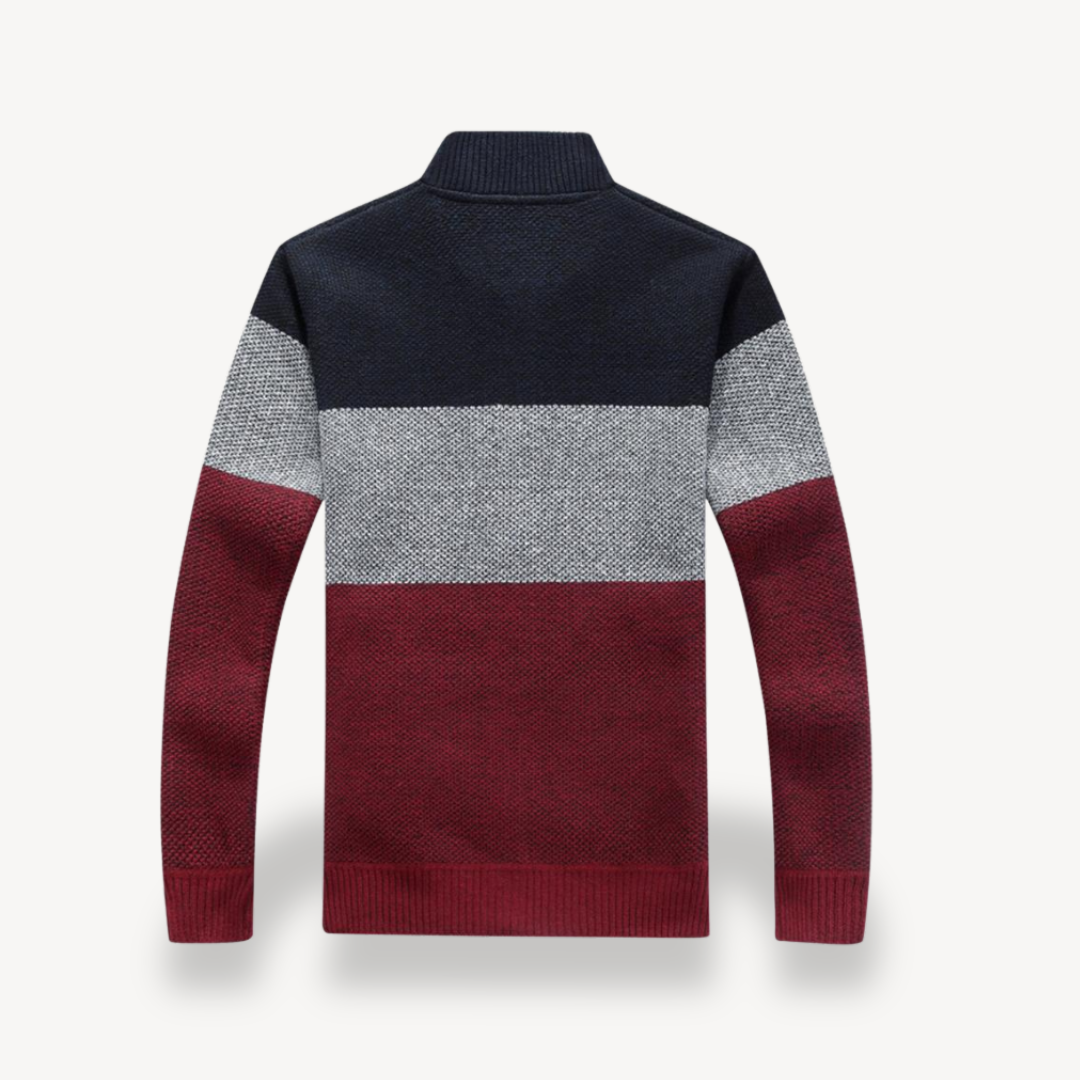 Elarova | Stehkragen-Strickjacke mit Reißverschluss für Herren