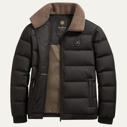 Elarova | Steppjacke für Herren mit Kunstpelzkragen