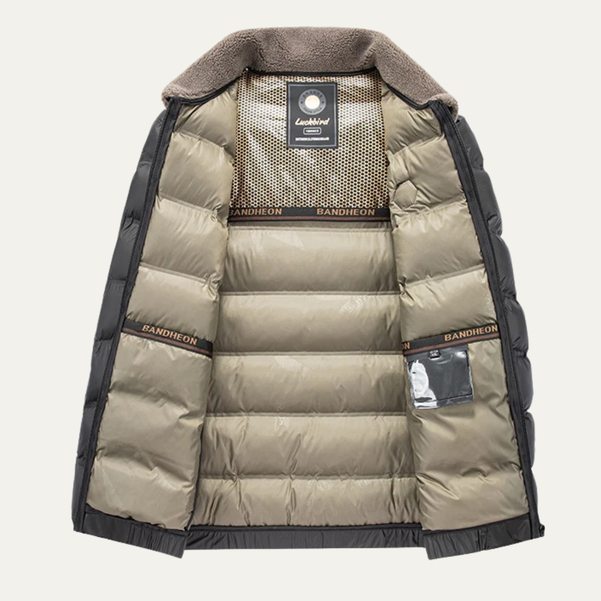 Elarova | Steppjacke für Herren mit Kunstpelzkragen