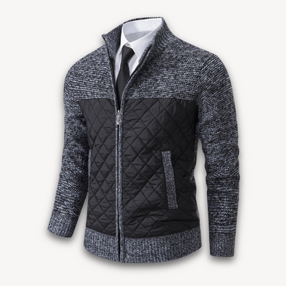 Elarova | Steppjacke für Herren mit Strickärmeln – warme Freizeit-Oberbekleidung