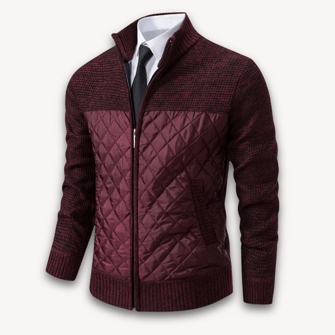 Elarova | Steppjacke für Herren mit Strickärmeln – warme Freizeit-Oberbekleidung