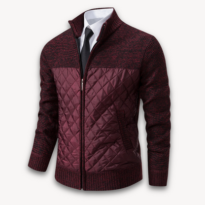 Elarova | Steppjacke für Herren mit Strickärmeln – warme Freizeit-Oberbekleidung