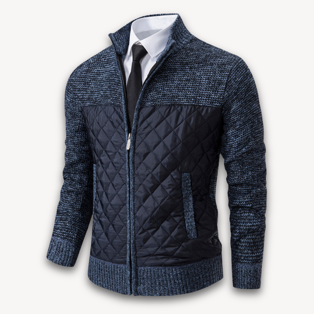Elarova | Steppjacke für Herren mit Strickärmeln – warme Freizeit-Oberbekleidung