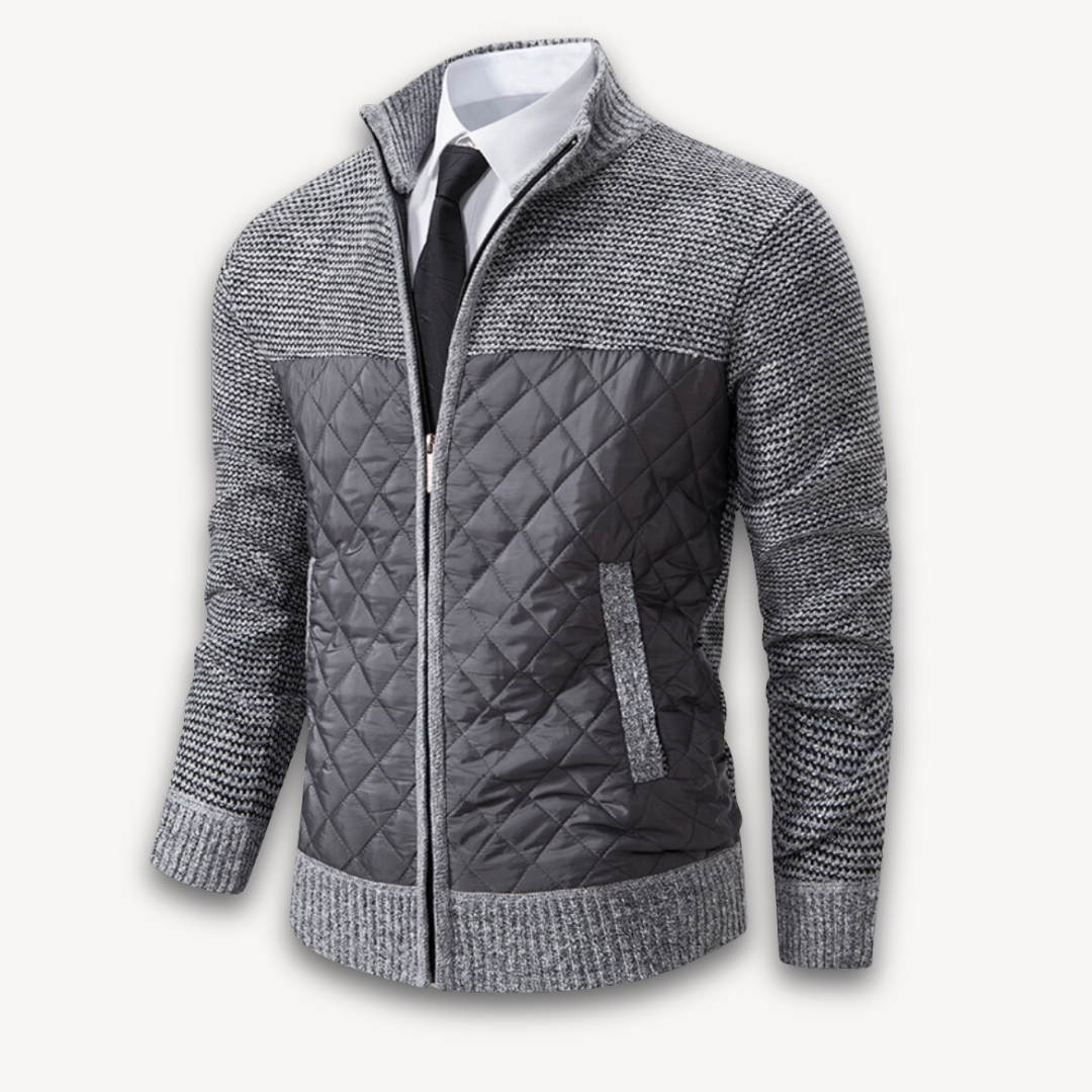 Elarova | Steppjacke für Herren mit Strickärmeln – warme Freizeit-Oberbekleidung