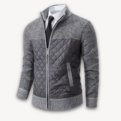 Elarova | Steppjacke für Herren mit Strickärmeln – warme Freizeit-Oberbekleidung