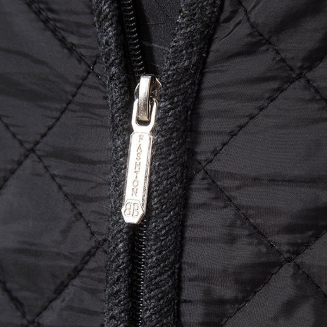 Elarova | Steppjacke für Herren mit Strickärmeln – warme Freizeit-Oberbekleidung