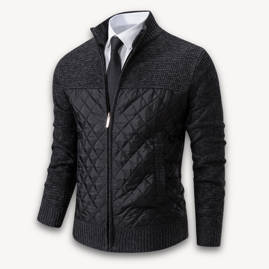 Elarova | Steppjacke für Herren mit Strickärmeln – warme Freizeit-Oberbekleidung