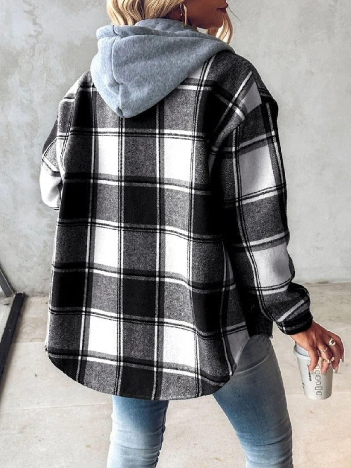 Elarova | Stil klassischer karierten Hoodie für Damen
