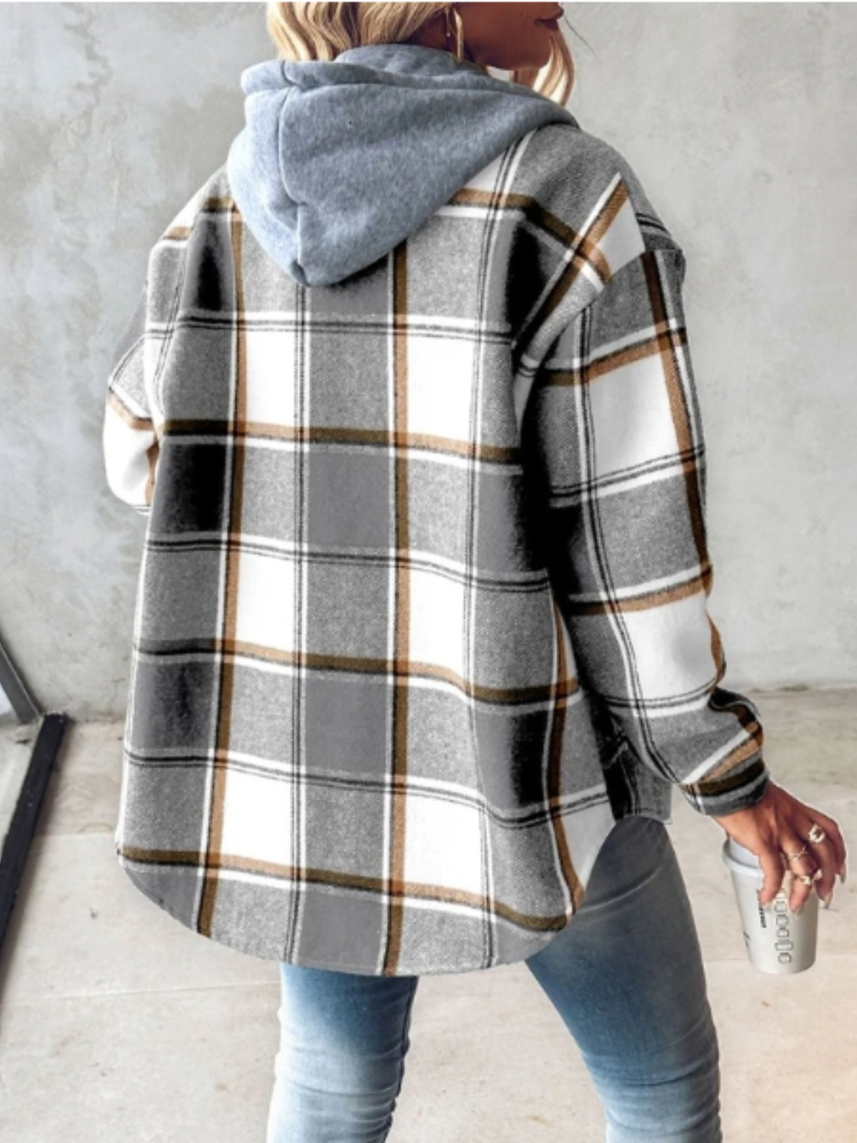Elarova | Stil klassischer karierten Hoodie für Damen