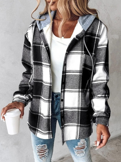 Elarova | Stil klassischer karierten Hoodie für Damen