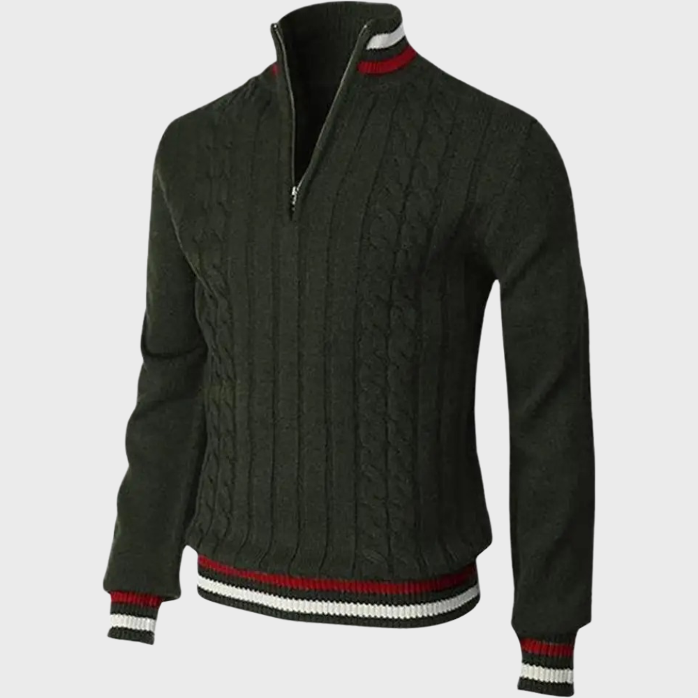 Elarova | Stilvolle Herrenpullover Mit Halben Reißverschluss