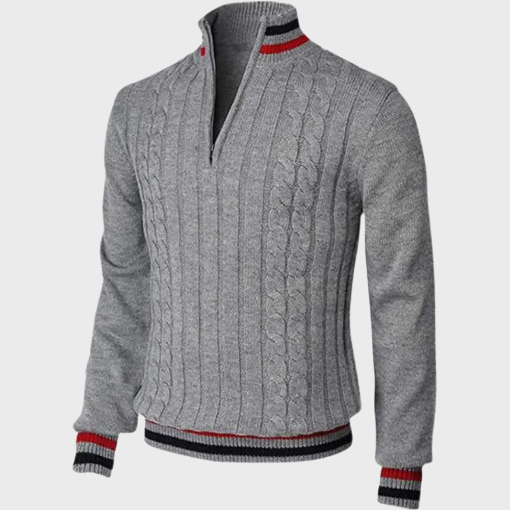 Elarova | Stilvolle Herrenpullover Mit Halben Reißverschluss