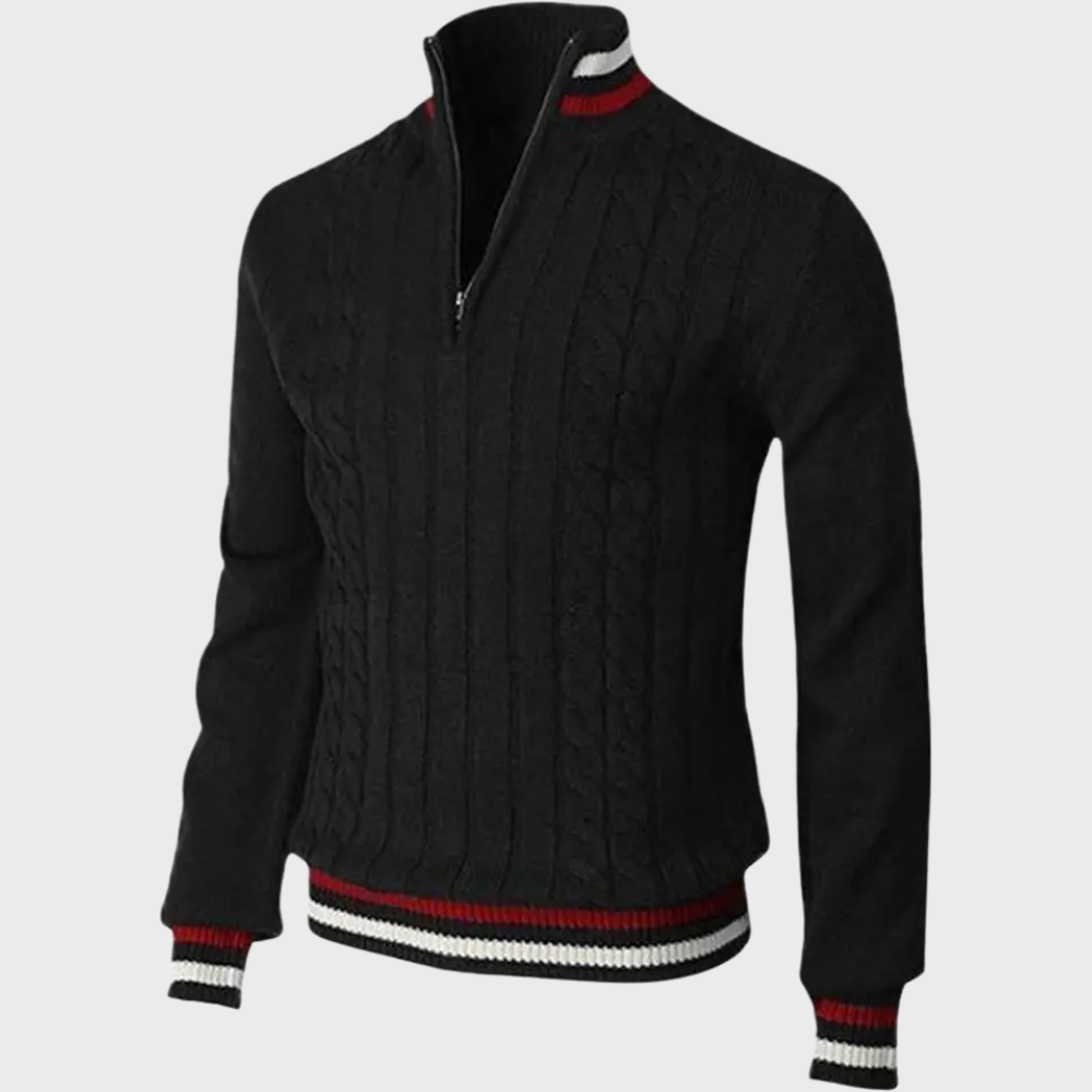 Elarova | Stilvolle Herrenpullover Mit Halben Reißverschluss