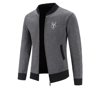 Elarova | Stilvolle Herrenstrickjacke mit Reißverschluss und Strickdesign