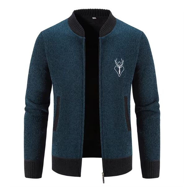 Elarova | Stilvolle Herrenstrickjacke mit Reißverschluss und Strickdesign