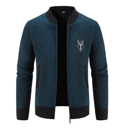 Elarova | Stilvolle Herrenstrickjacke mit Reißverschluss und Strickdesign