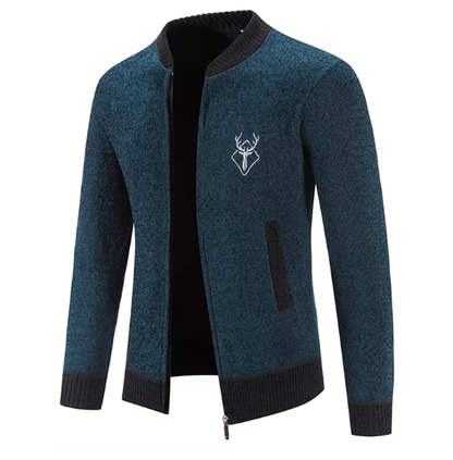Elarova | Stilvolle Herrenstrickjacke mit Reißverschluss und Strickdesign