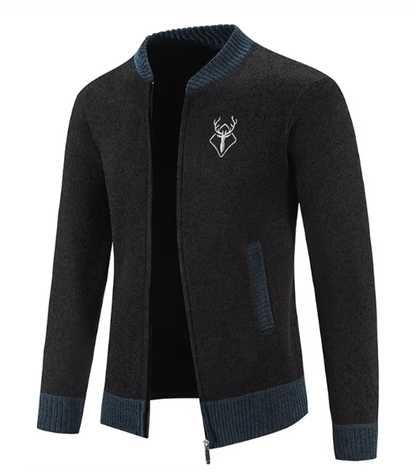Elarova | Stilvolle Herrenstrickjacke mit Reißverschluss und Strickdesign