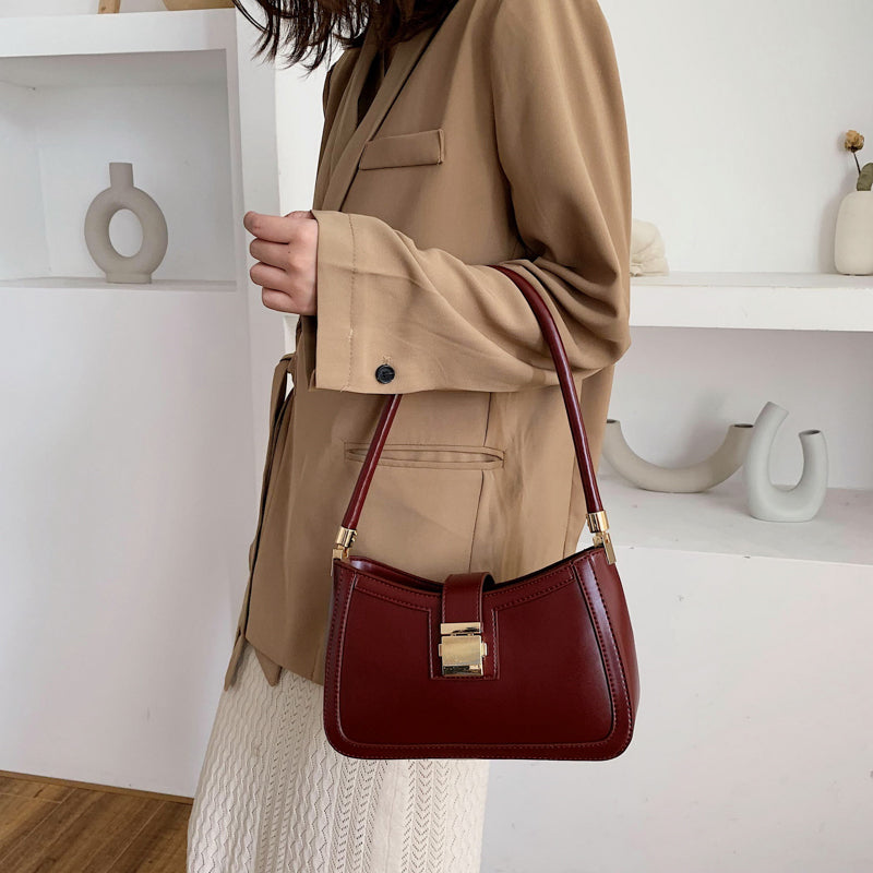 Elarova | Stilvolle Linke Schultertasche | Damen Designer Handtasche mit Reißverschluss