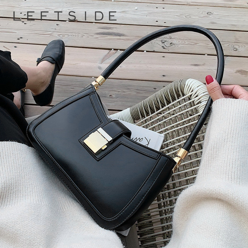 Elarova | Stilvolle Linke Schultertasche | Damen Designer Handtasche mit Reißverschluss