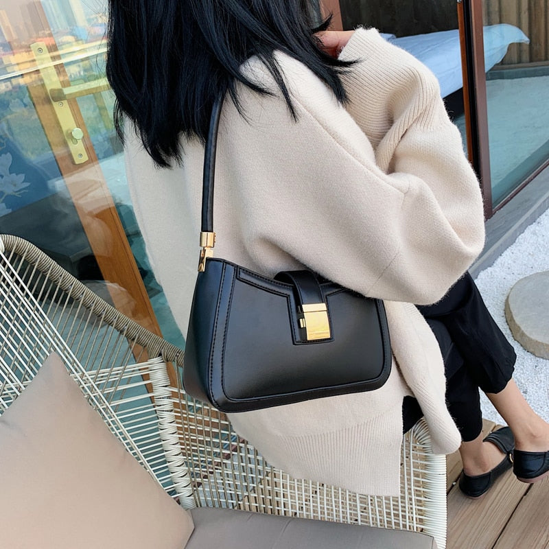 Elarova | Stilvolle Linke Schultertasche | Damen Designer Handtasche mit Reißverschluss