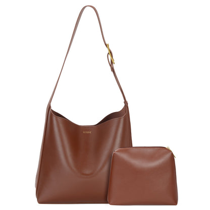 Elarova | Stilvolle Robuste Braune Geprägte Brusttasche