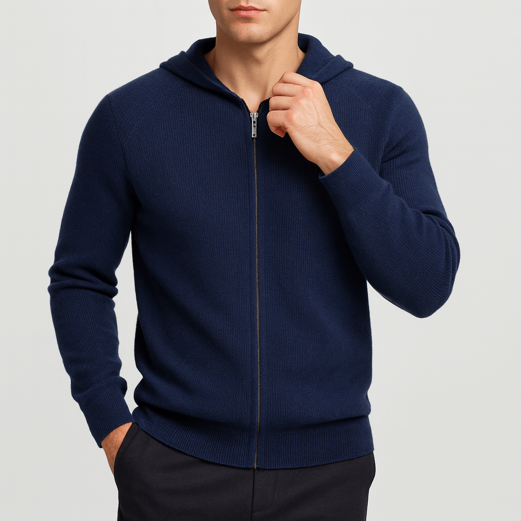 Elarova | Strick-Kapuzenpullover mit Reißverschluss