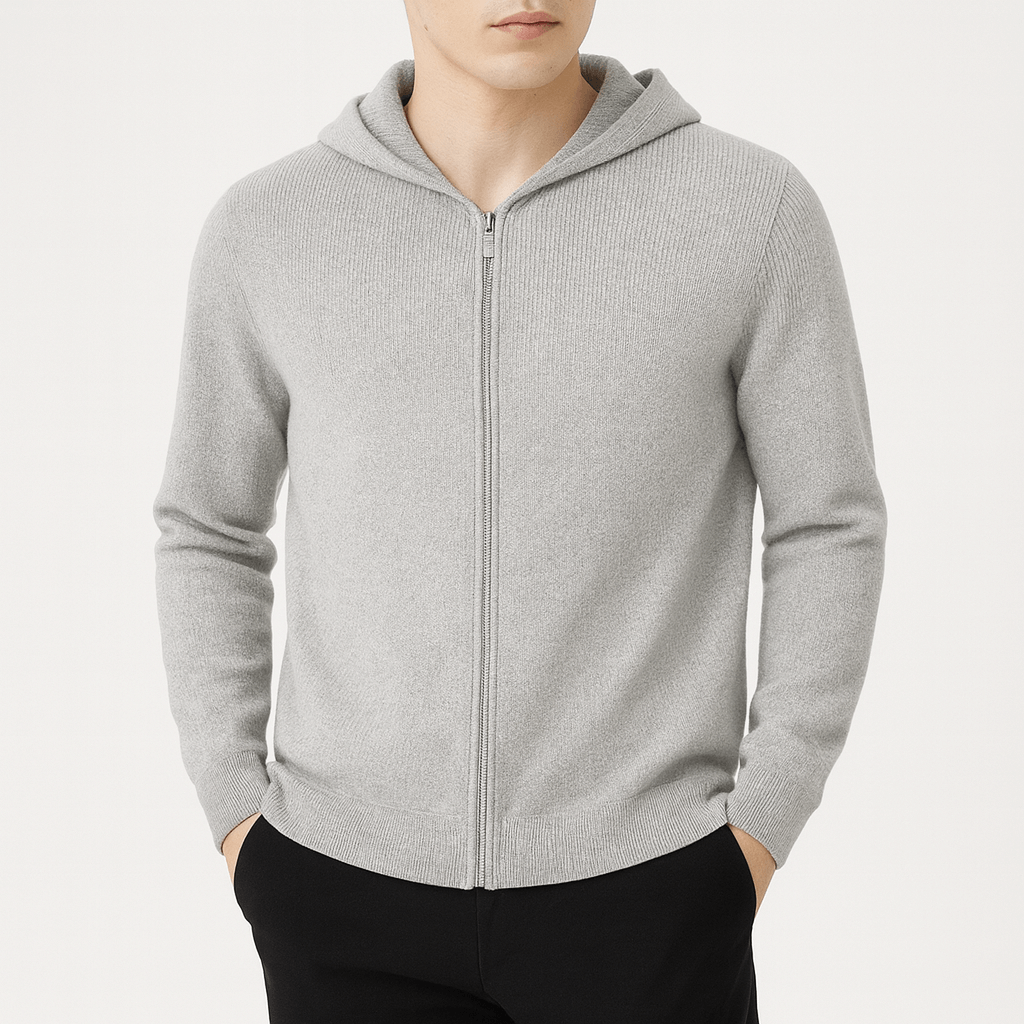 Elarova | Strick-Kapuzenpullover mit Reißverschluss