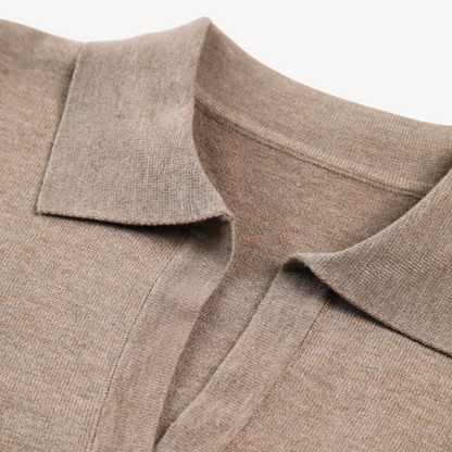 Elarova | Strick-Langarm-Polopullover mit V-Ausschnitt für Damen