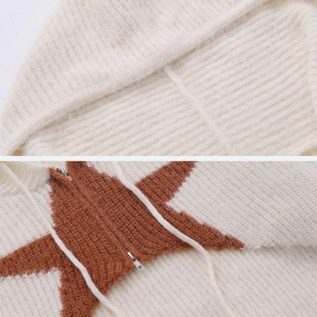Elarova | Strickhoodie mit Sternenmuster