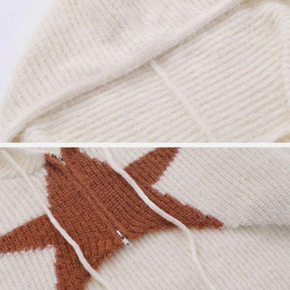 Elarova | Strickhoodie mit Sternenmuster