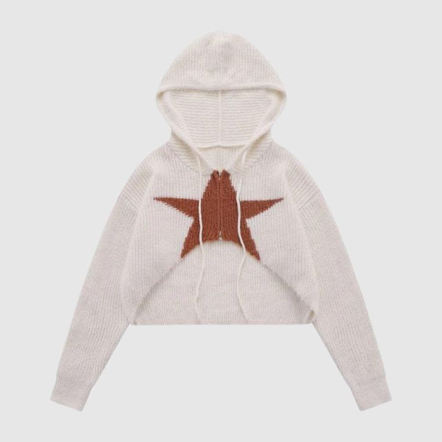 Elarova | Strickhoodie mit Sternenmuster