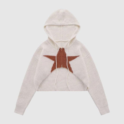 Elarova | Strickhoodie mit Sternenmuster