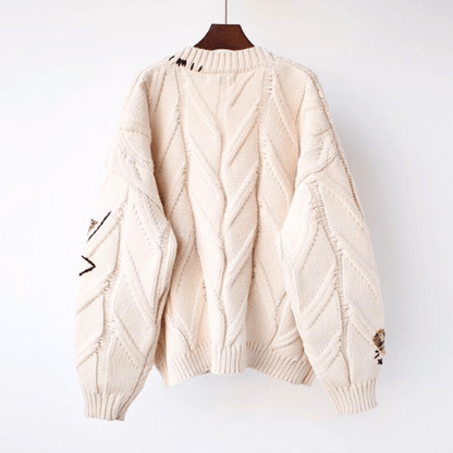 Elarova | Strickjacke Damen Weinlese Kleidungsstil
