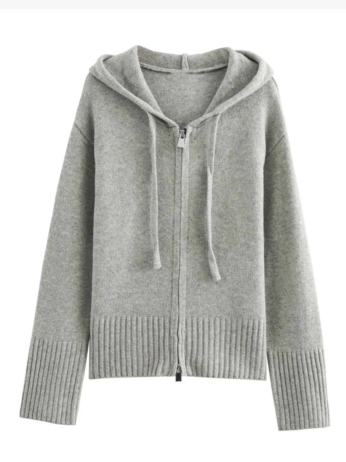 Elarova | Strickjacke Mit Kapuze Und Reißverschluss