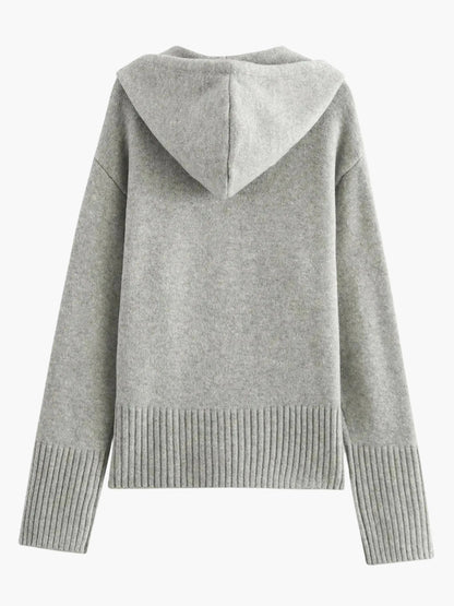Elarova | Strickjacke Mit Kapuze Und Reißverschluss