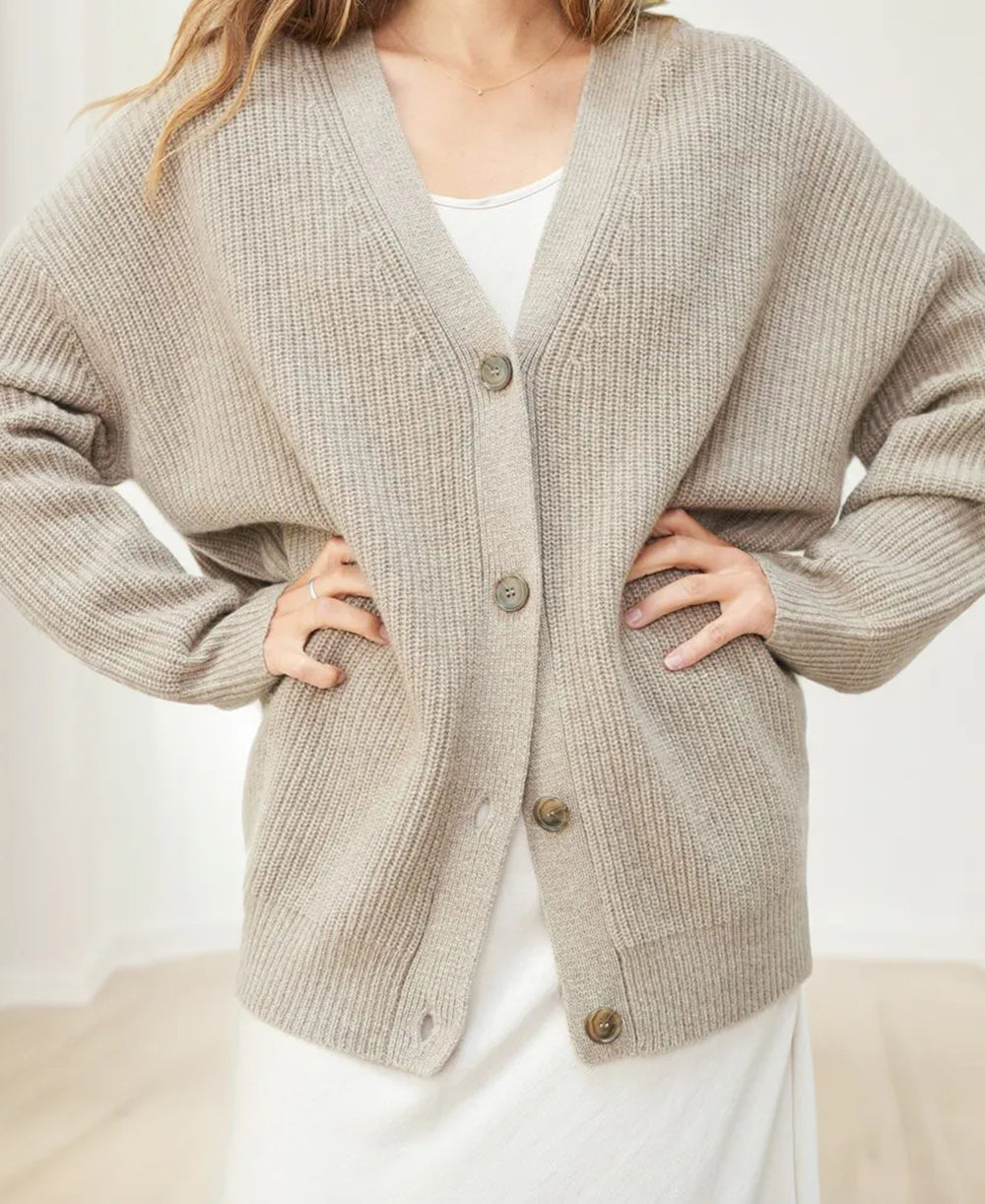 Elarova | Strickjacke Übergröße Knopfleiste Strickjacke Damenbekleidung
