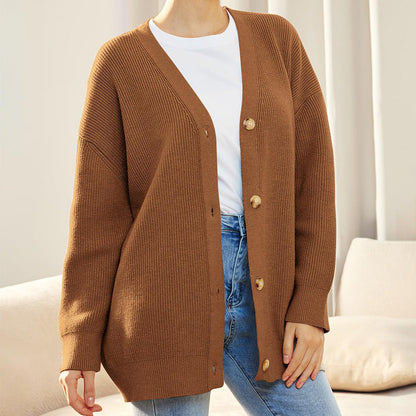 Elarova | Strickjacke Übergröße Knopfleiste Strickjacke Damenbekleidung