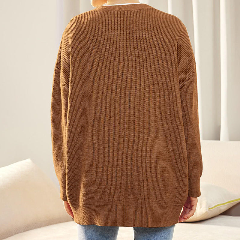 Elarova | Strickjacke Übergröße Knopfleiste Strickjacke Damenbekleidung