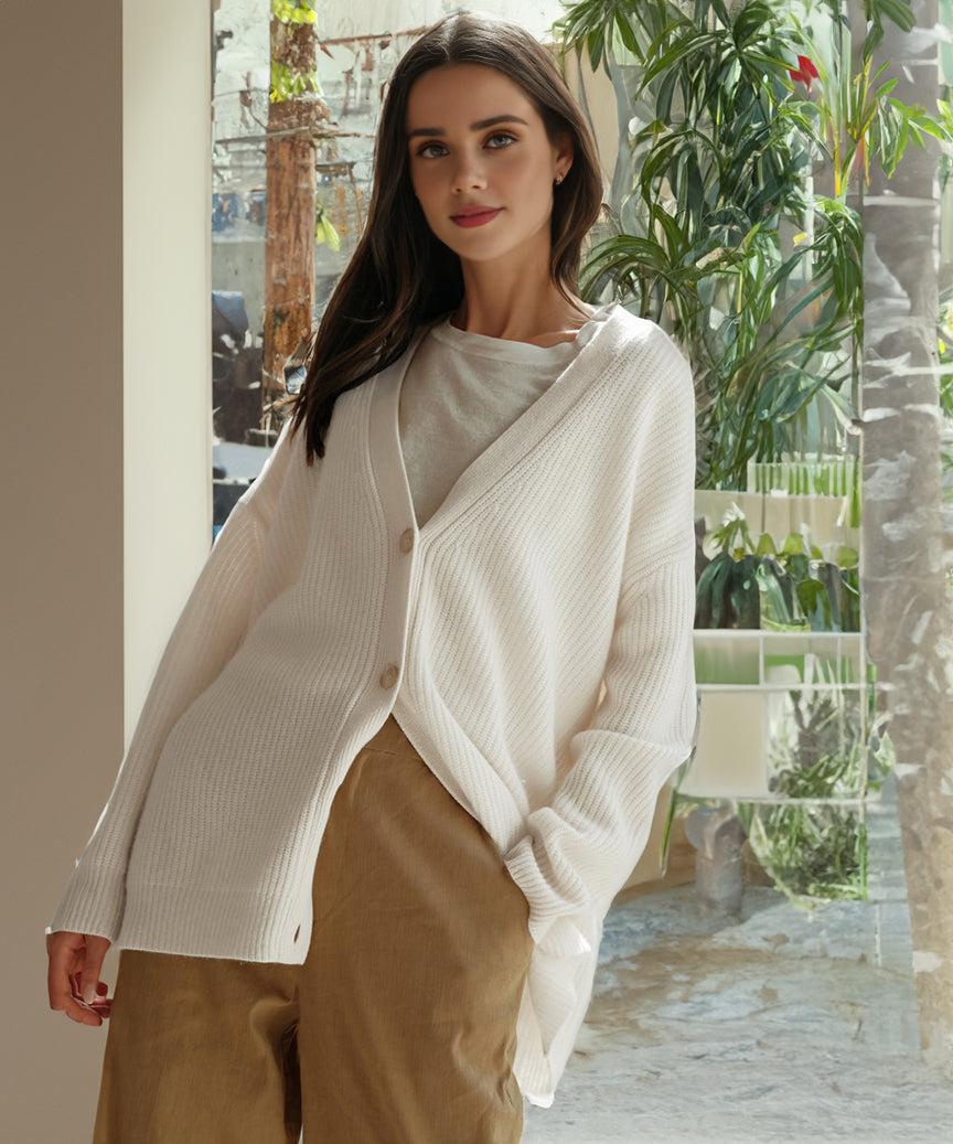 Elarova | Strickjacke Übergröße Knopfleiste Strickjacke Damenbekleidung