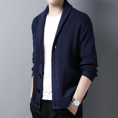 Elarova | Strickjacke mit Schalkragen für Herren