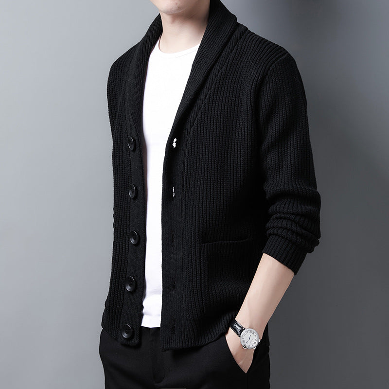 Elarova | Strickjacke mit Schalkragen für Herren