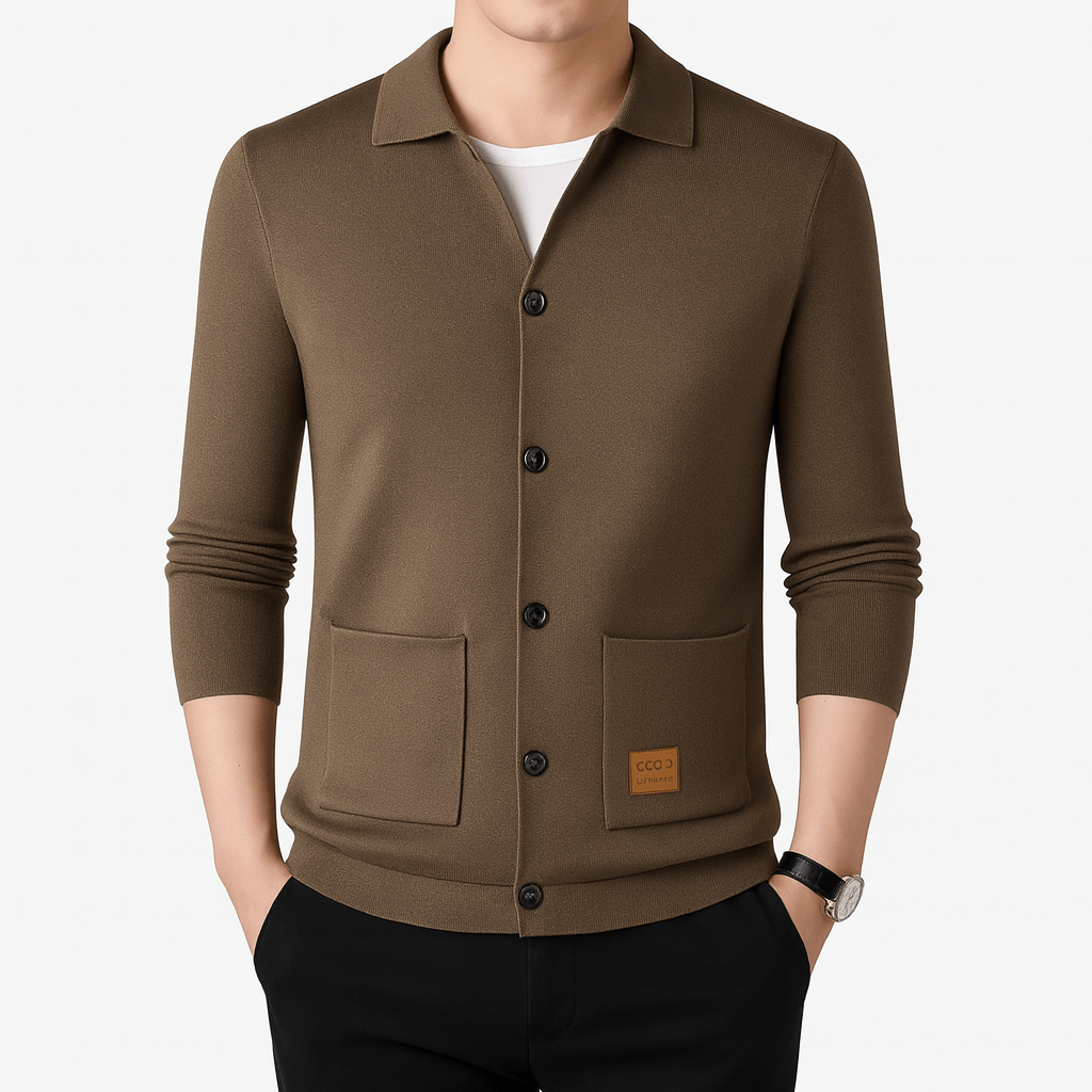 Elarova | Strickjacke mit schmalem Kragen