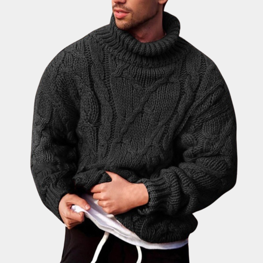 Elarova | Strickpullover Mit Zopfmuster Für Herren