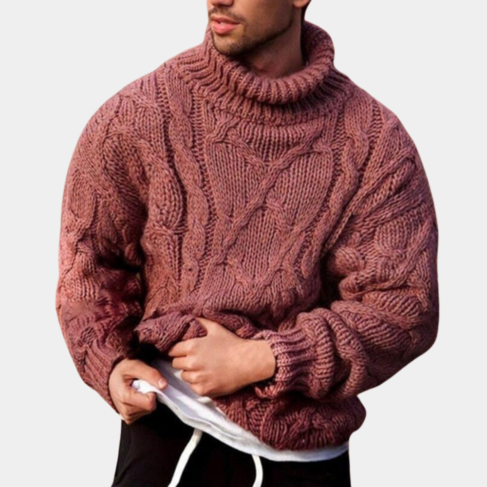 Elarova | Strickpullover Mit Zopfmuster Für Herren