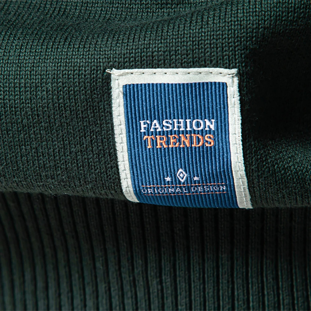 Elarova | Strickpullover – Viertelreißverschluss am Hals und glatte Lagenpassform