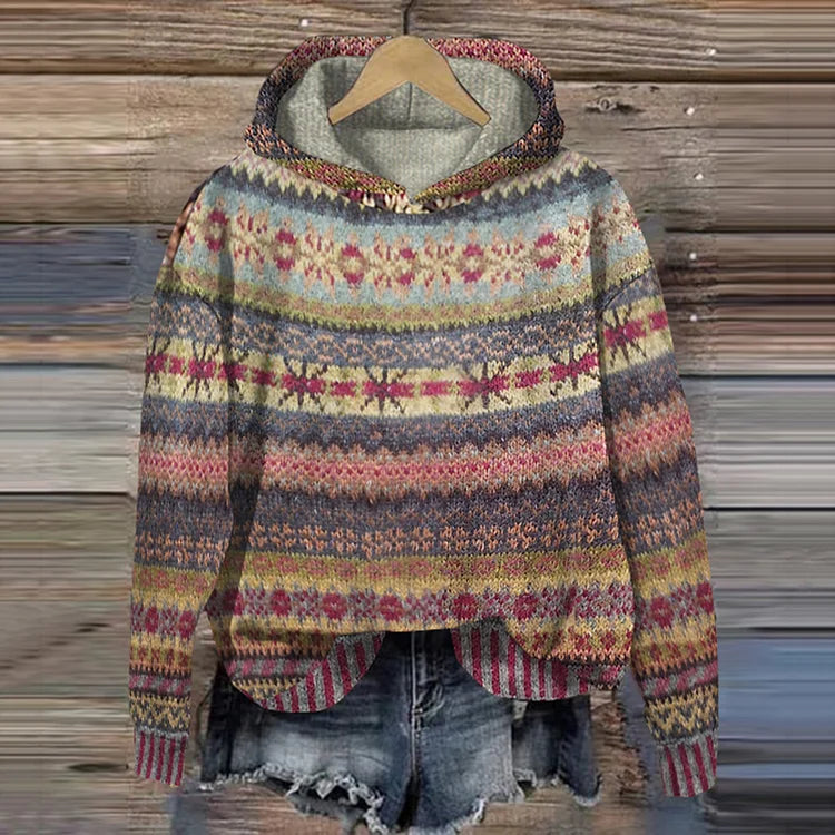 Elarova | Strickpullover mit Kapuze für Damen