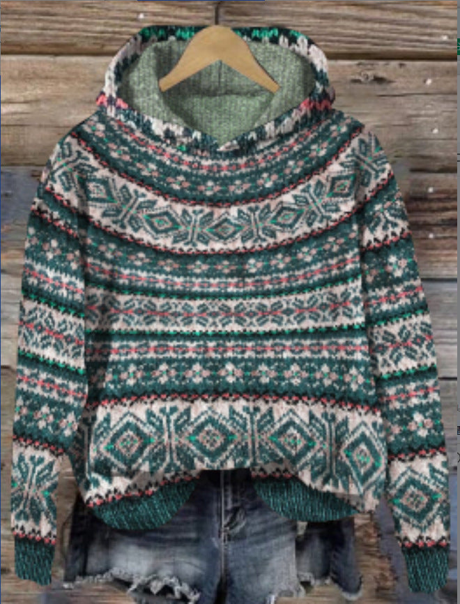 Elarova | Strickpullover mit Kapuze für Damen