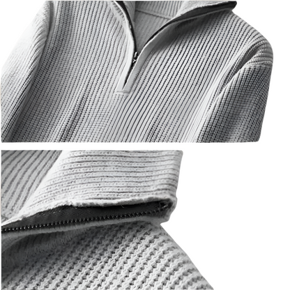 Elarova | Strickpullover mit Viertelreißverschluss